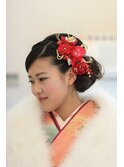 成人式　サイド編み込み　ネープシニオン