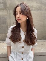 くびれレイヤー　ニュアンス巻き　ビターチョコレートカラー