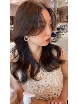 シーシンジュク 新宿南口(Sea shinjuku) ブリーチなしチョコレートカラー×前髪/顔周り×韓国ミディアム