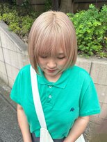 前髪/マチルダボブ/ピンクベージュ/インナーグレージュ