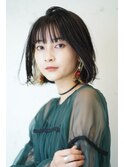 大人可愛いインナーカラーボブ外ハネボブ