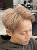 熊本メンズカラー ミルクティーカラー ハイトーン　MEN'S HAIR