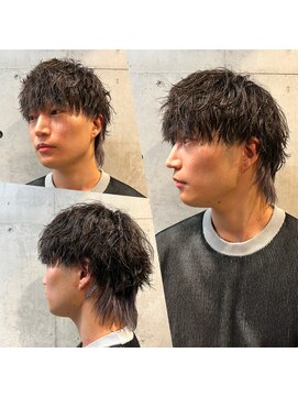 リベルテ グリット(Liberte Grit) マッシュウルフメンズパーマ20代インナーカラーブリーチ韓国