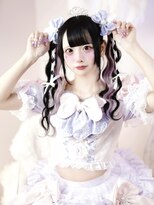 オズ 梅田店(OZ)&nbsp;黒髪×イヤリングペールパープル/バージンレミーエクステ50枚