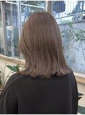 ブリーチなしダブルカラーブラウンベージュボブ透明感夏カラー