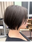 大人くびれショート/前髪長め/アッシュベージュ/30代/40代/50代