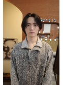 メンズセンターパートカルマヘア韓国ヘアニュアンスパーマ岡山