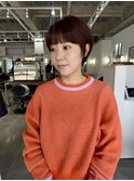 暖色ショートボブ