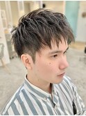 メンズショートハーフアップバングナチュラルツーブロック本厚木