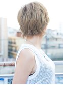 TRE南流山　ミルクティーブロンド☆小顔ショートウルフパーマq