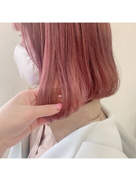 アグランテトラ 野田阪神店(a Gland tetra) タンバリモリ☆大人可愛いワンレンボブ×ラベンダーピンク