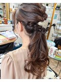 編み込み×タイトロープ×ローポニースタイル
