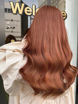 ラビス クローバー(Lovis clover) オレンジブラウン×韓国風巻き髪