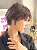 30代40代大人女性/前髪ありショートボブ/ショートヘア/髪質改善