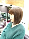 結べるギリギリの長さの前下がりボブ♪