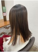 オレンジインナーカラー