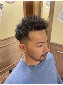 ツーブロックマッシュ/波巻き/ハイライト/束感[北千住/理容室]