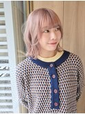 【透明感抜群】ホワイトピンクベージュ×エアリーボブ