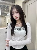 ミディアムレイヤーカット/髪質改善/韓国/前髪/新宿/ブリーチ