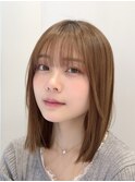 表参道縮毛矯正ミディアムレイヤー髪質改善アッシュグレー40代