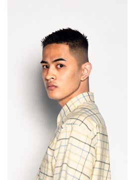 レンゲン(LENGEN) 束感刈り上げビジネス七三ツーブロックアップバング１３２