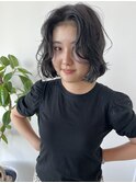 暗めカラーと重めラフボブ◎