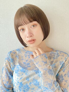 サンド 表参道(sand) 暗髪ぱつっとボブ10代20代インナーカラー