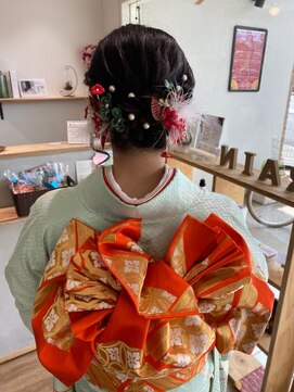 レイン(Rain) 振袖＆みつあみダウンスタイル