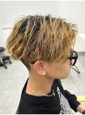 波巻きパーマメンズパーマメンズヘアツーブロックツイストパーマ