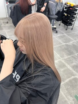 ペレ 栄店(PELE) デザインカラー/レイヤーカット/ウェットヘア/オリーブベージュ