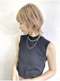 小顔ミディアムウルフ×ハイライトボブウルフ　ウルフカット