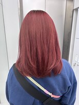 ビューナゴヤ 名駅(VIEW NAGOYA)&nbsp;レッドカラー/ボブルフ/小顔/ワンレン/レイヤーカット/ブリーチ