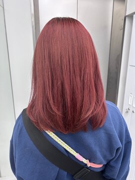 ビューナゴヤ 名駅(VIEW NAGOYA) レッドカラー/ボブルフ/小顔/ワンレン/レイヤーカット/ブリーチ