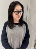 【YOKE】ダークアッシュ暗めカラーグレージュ顔まわりレイヤー