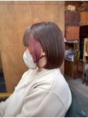 【山本智文】インナーカラーピンクボブ