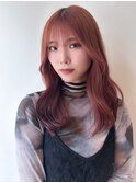韓国ヘア ダブルカラー 暖色系カラー レイヤーカット 前髪カット