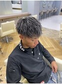 ホワイトメッシュツイストスパイラル刈り上げ