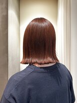 ラブハーツアンドビー(luve heart's And Be×La Chouette) オレンジ×切りっぱなしボブ