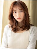 □アプリコットオレンジ小顔エアリーミディアム416浦和30代40代
