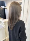 福山市Caaryくすみチョコレートベージュストレートヘア20代30代