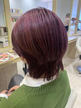 アッシュ 仙川店(Ash) ピンクパープルカラーデザインカラーブリーチありダブルカラー