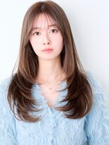 ビーチ(BEACH) レイヤーカット ダークグレー 大人ガーリー 似合わせカット 韓国