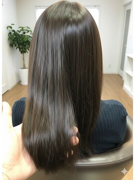 ヘアーメイク クーラ 行橋店(Hair make CURA) ツヤ感上品ストレート暗髪