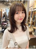 ナチュラル小顔前髪あり後れ毛サイドバング結べるボブくびれヘア