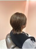 ショートウルフ×白髪ぼかしハイライト/ベージュカラー