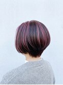 春カラー◆ハイライトボブ/外ハネ/切りっぱなしボブ