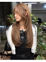 ヌエン 渋谷(NU/EN) 夏カラー/バタフライレイヤー/ミルクティーベージュ/渋谷