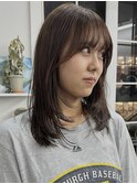 【SANA】透明感グレージュカラー ミディアムレイヤー