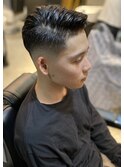 七三オールバックスキンフェードサイドパートショート