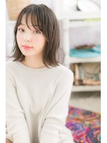 ミック ヘアアンドメイク アップ 駒込店(miq Hair&Make up) シースルーバング×外ハネカール☆濡れ感ミディ